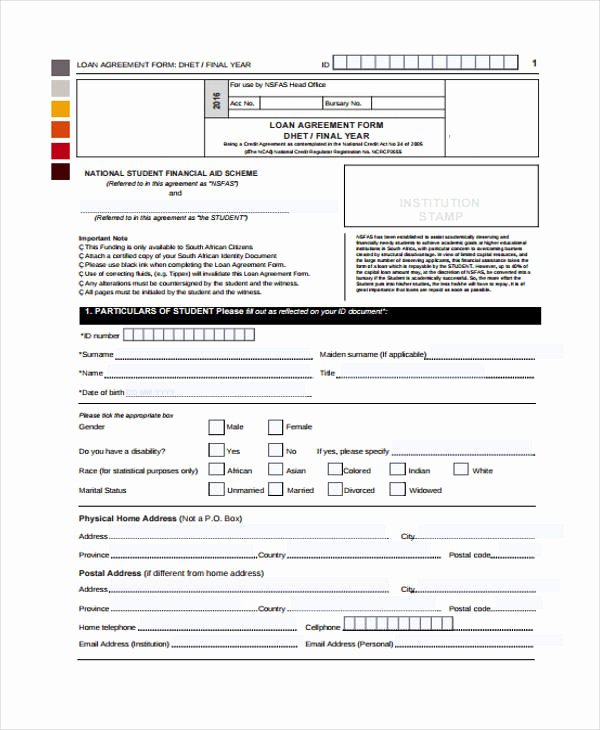 Blank Loan Agreement Beautiful Loan Agreement form Template