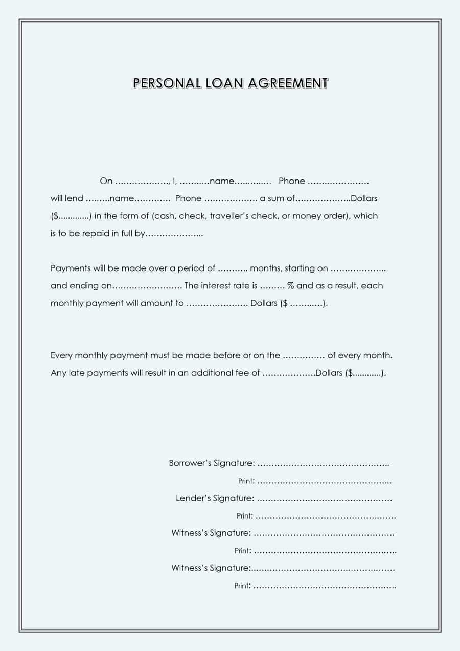 Blank Loan Agreement Best Of 40 Free Loan Agreement Templates [word &amp; Pdf] Template Lab
