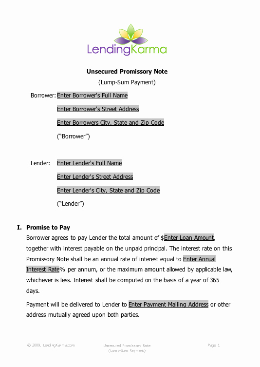 Blank Loan Agreement Fresh Loan Document Free Printable Documents