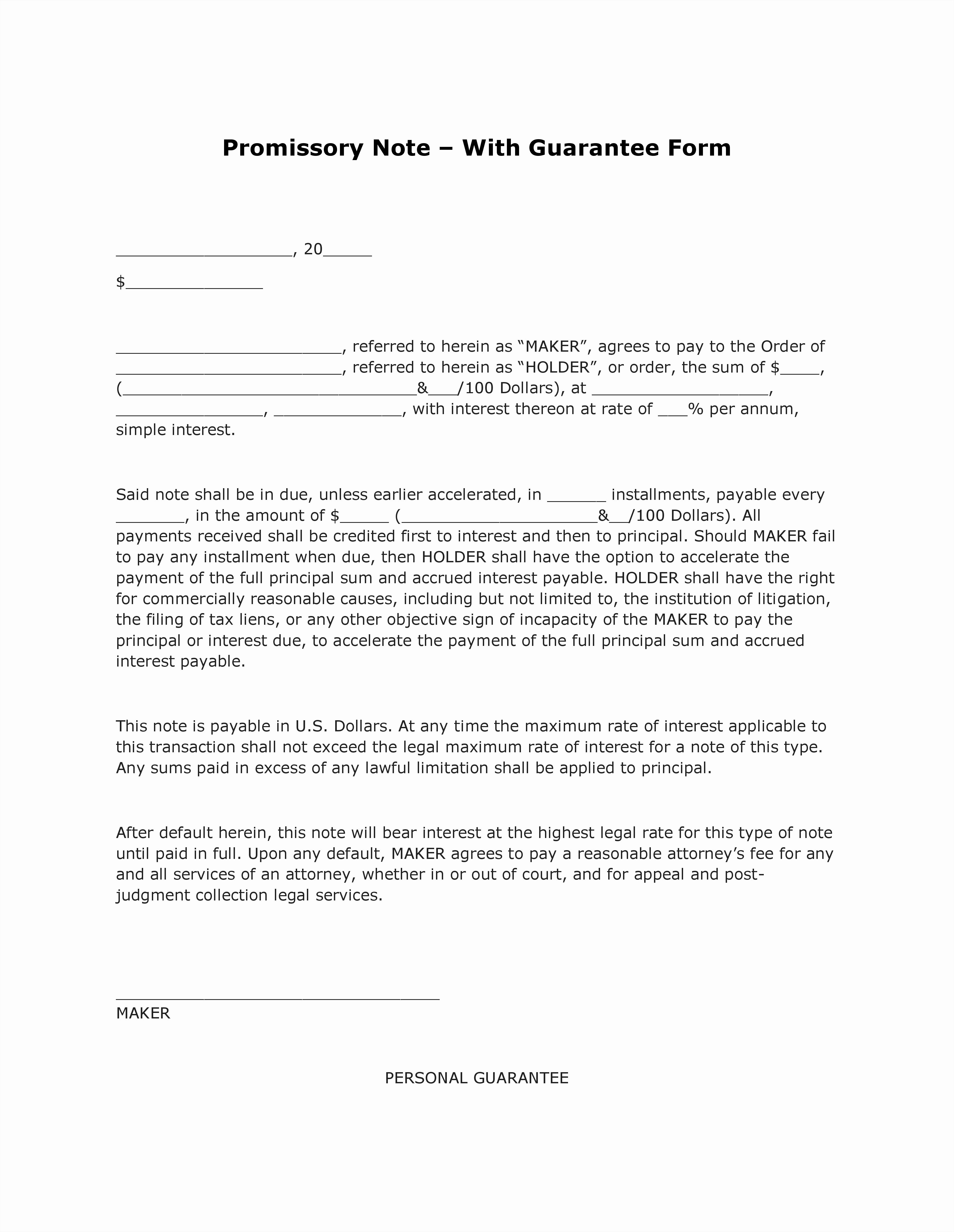 Blank Loan Agreement Inspirational Basic Promissory Note Example Mughals