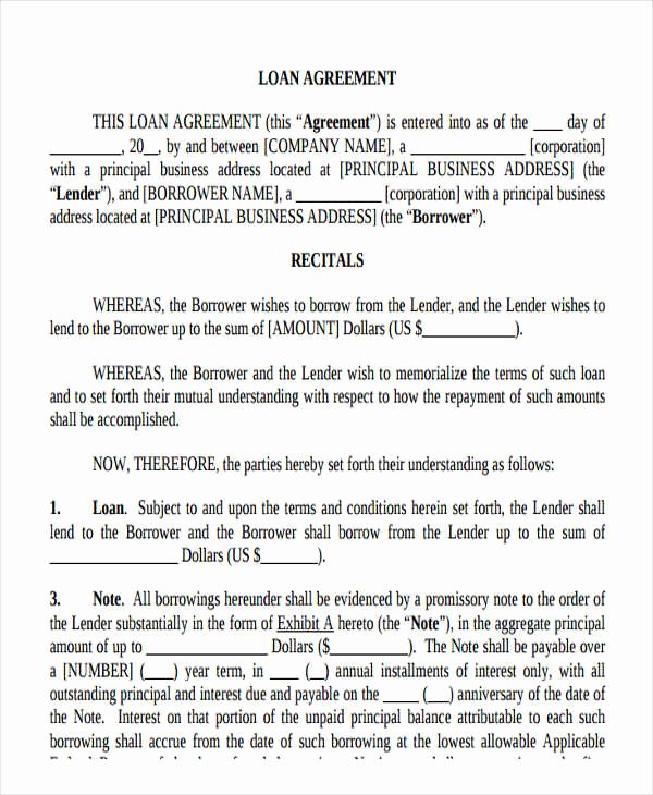 Blank Loan Agreement Lovely 20 Loan Agreement form Templates Word Pdf Pages