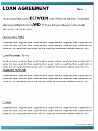 Blank Loan Agreement Luxury 20 Loan Agreement Templates Word Excel Pdf formats