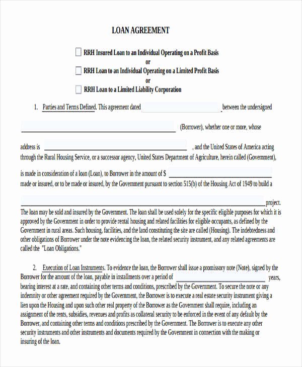 Blank Loan Agreement New 20 Loan Agreement form Templates Word Pdf Pages