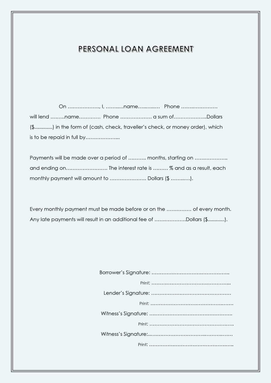 Blank Loan Contract Best Of 40 Free Loan Agreement Templates [word &amp; Pdf] Template Lab