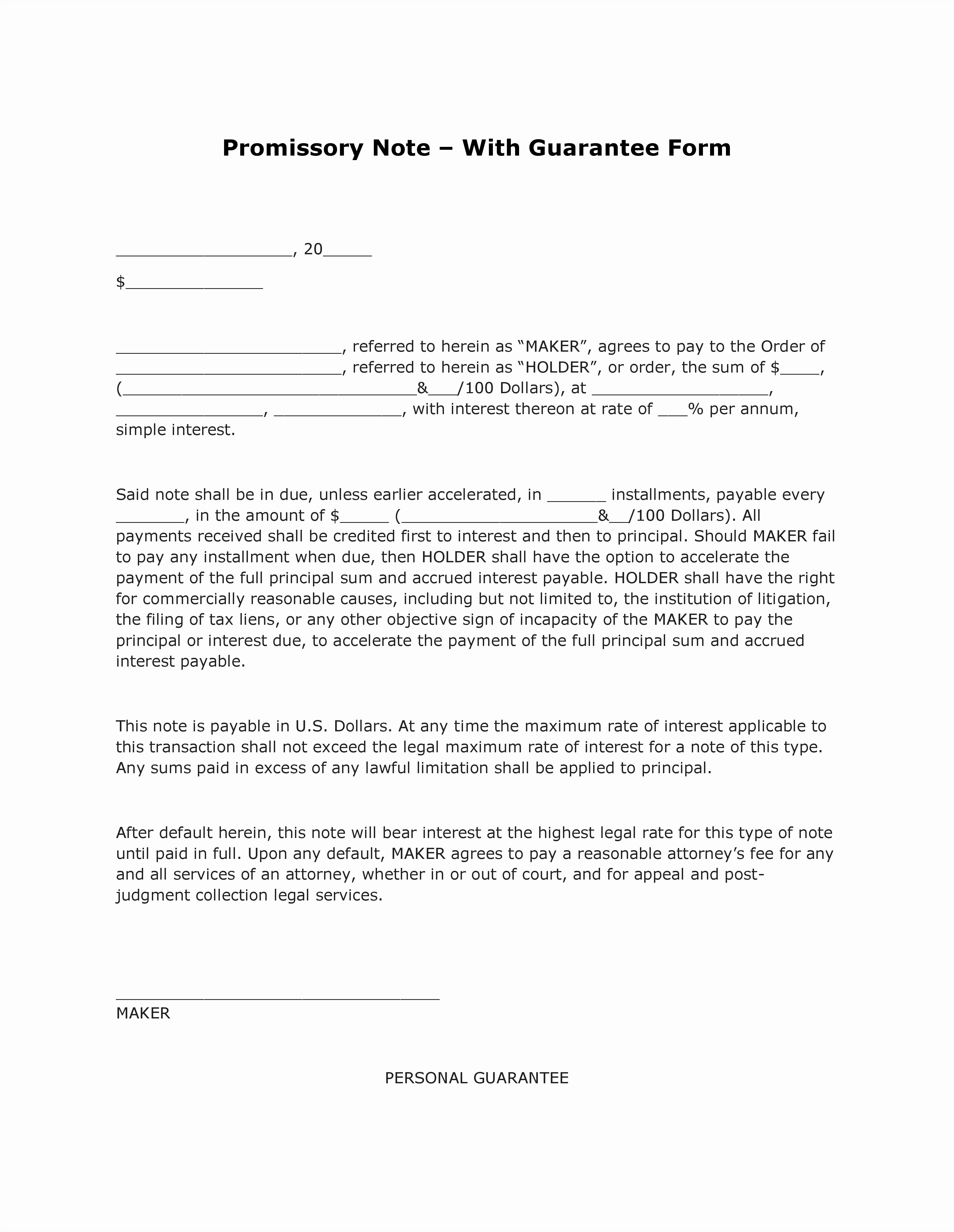 Blank Loan Contract Elegant Basic Promissory Note Example Mughals