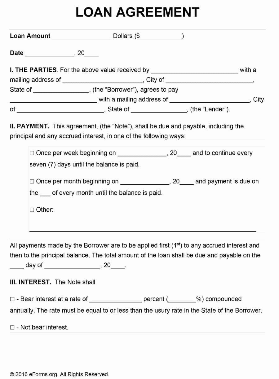Blank Loan Contract New 40 Free Loan Agreement Templates [word &amp; Pdf] Template Lab