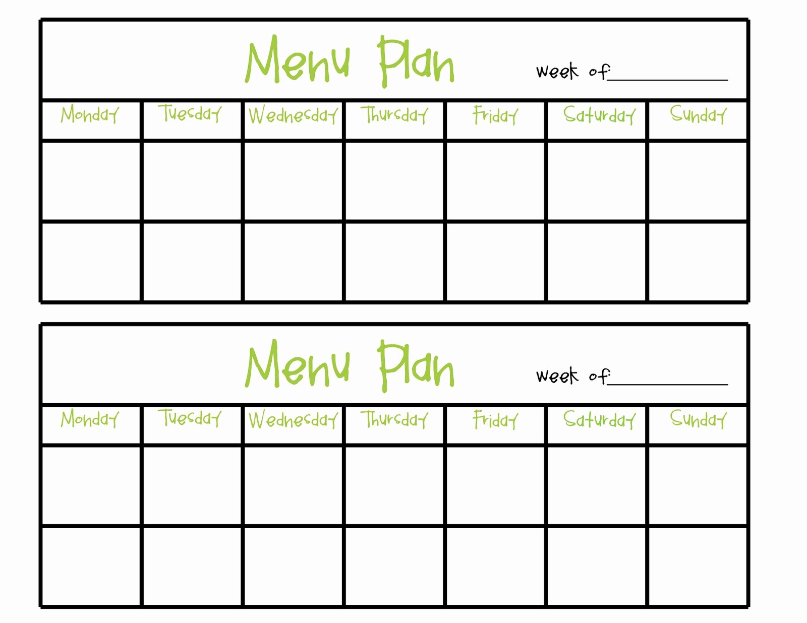 Blank Menu Template Awesome Simply Plicated Menu Planning