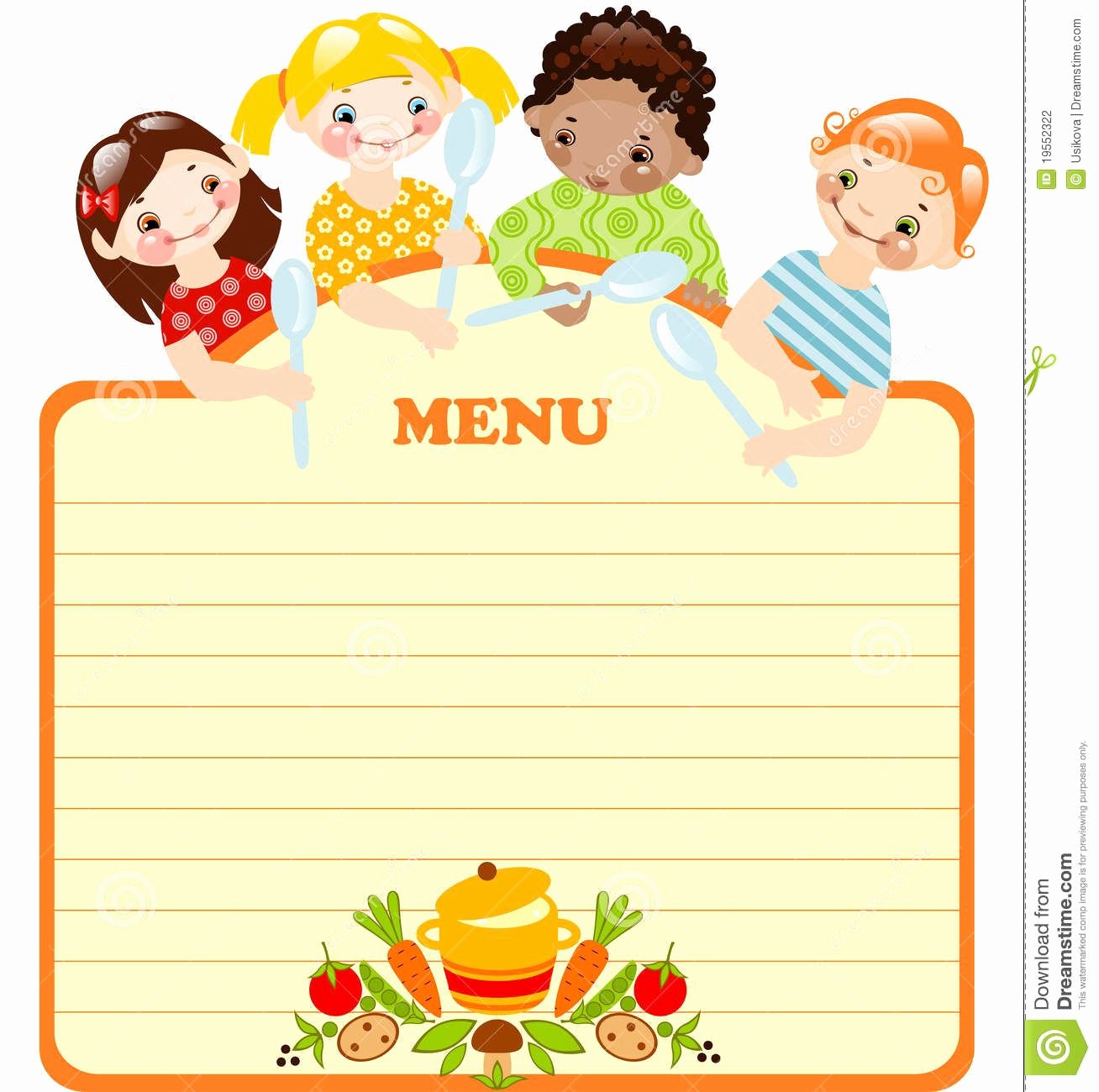 Blank Menu Template Lovely Blank Kids Menu Template Invitation Templates