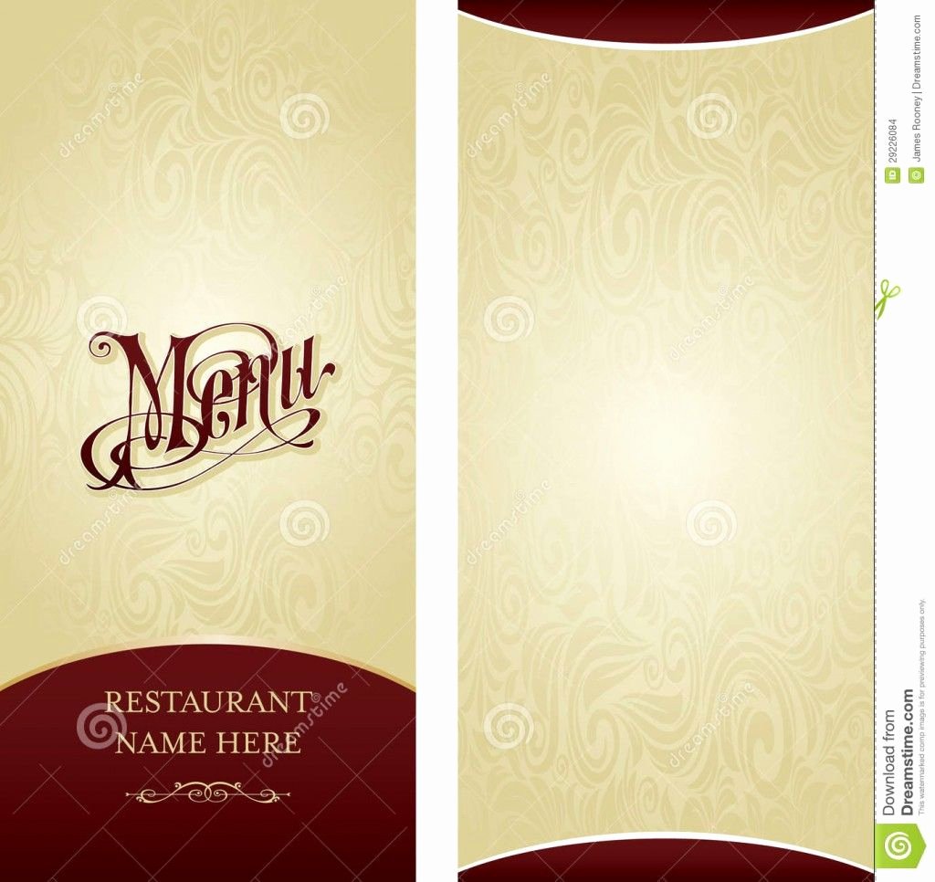 Blank Menu Template New Design Your Own Restaurant