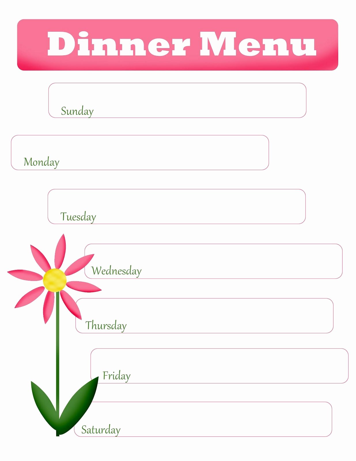 Blank Menu Template Unique Mom S Menu Planning Free Printable Blank Dinner Menu