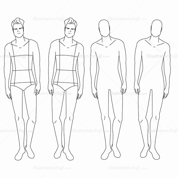 Blank Model Sketch Template Fresh Male Fashion Croquis Template – Templates for Fashion