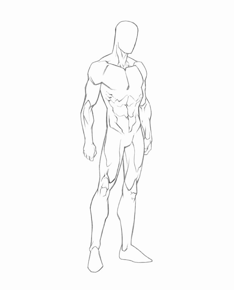 Blank Model Sketch Template New Male Drawing Template