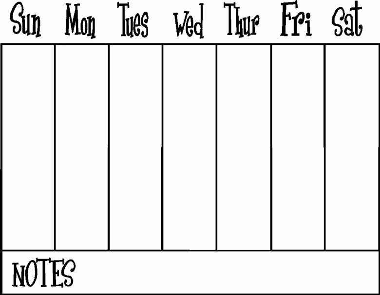 Blank One Week Calendar Beautiful E Week Calendar Free Calendar Template