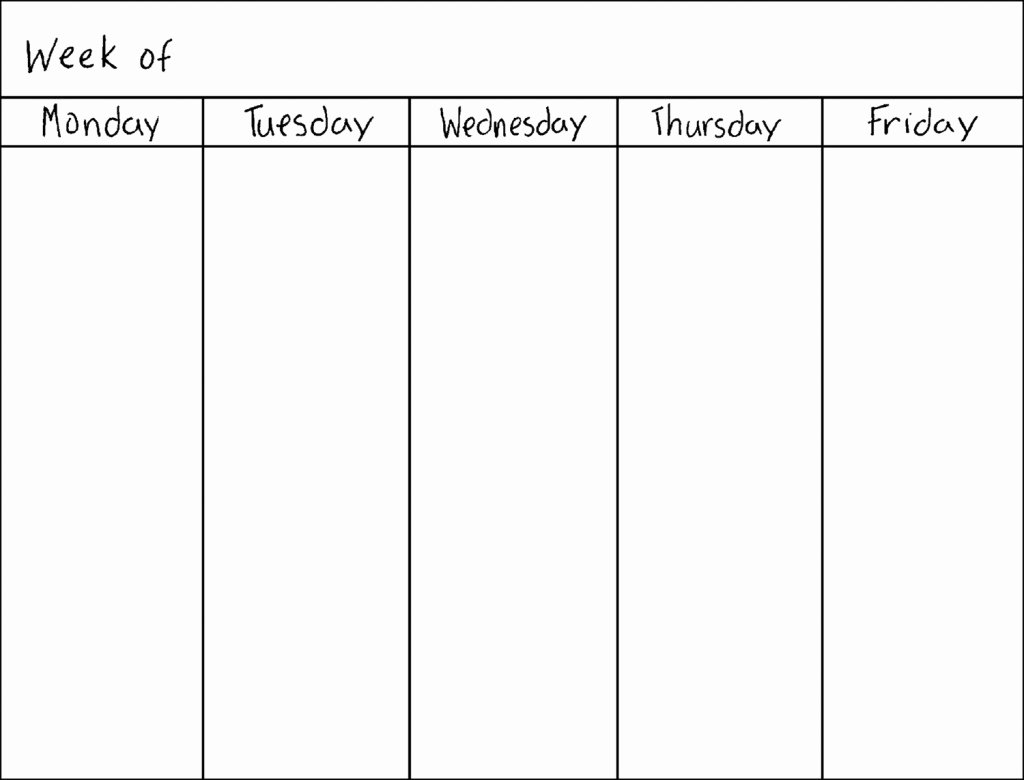 Blank One Week Calendar Elegant 8 Best Of Work Week Calendar Printable Free