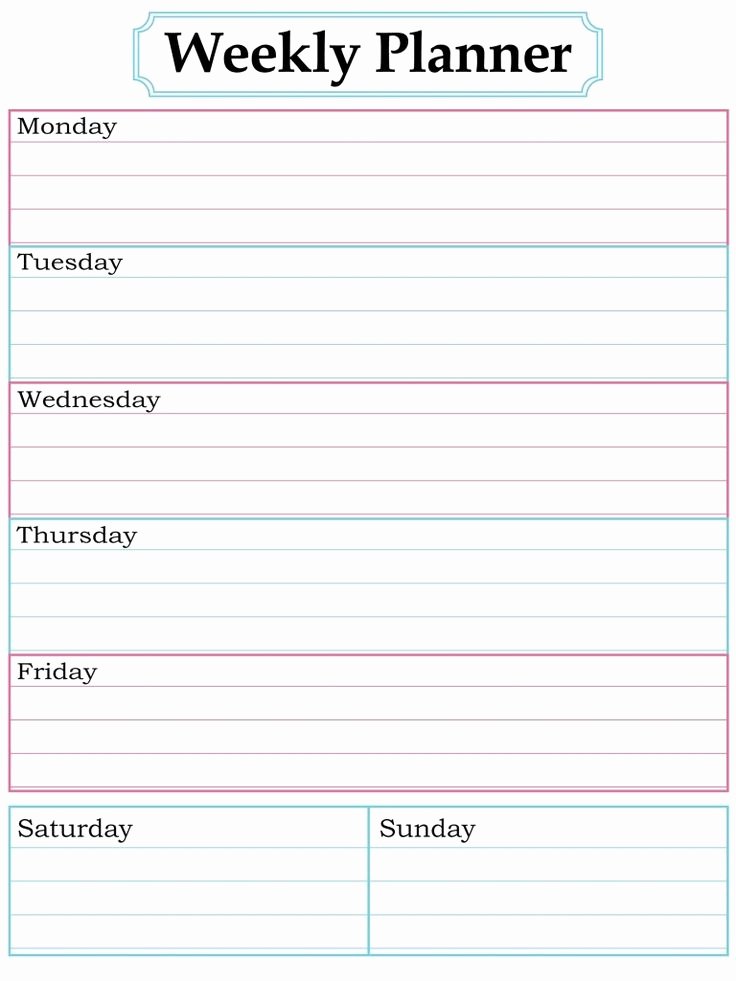 Blank One Week Calendar Fresh Blank Week Calendar Clipart Clipground