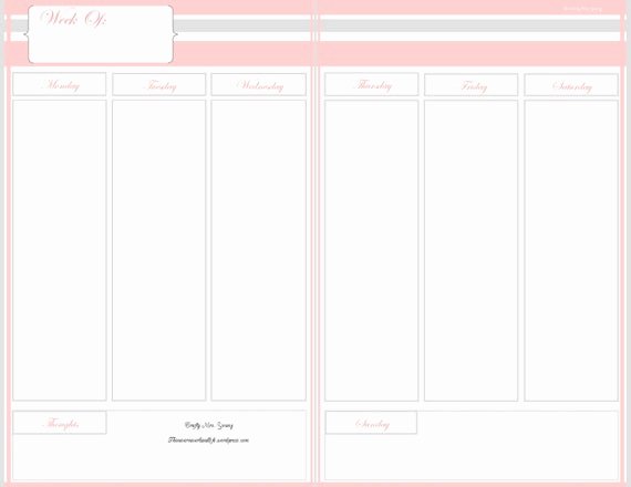 Blank One Week Calendar Fresh Etsy Your Place to and Sell All Things Handmade