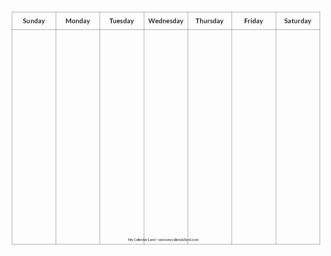 Blank One Week Calendar Inspirational Blank Calendar Printable My Calendar Land