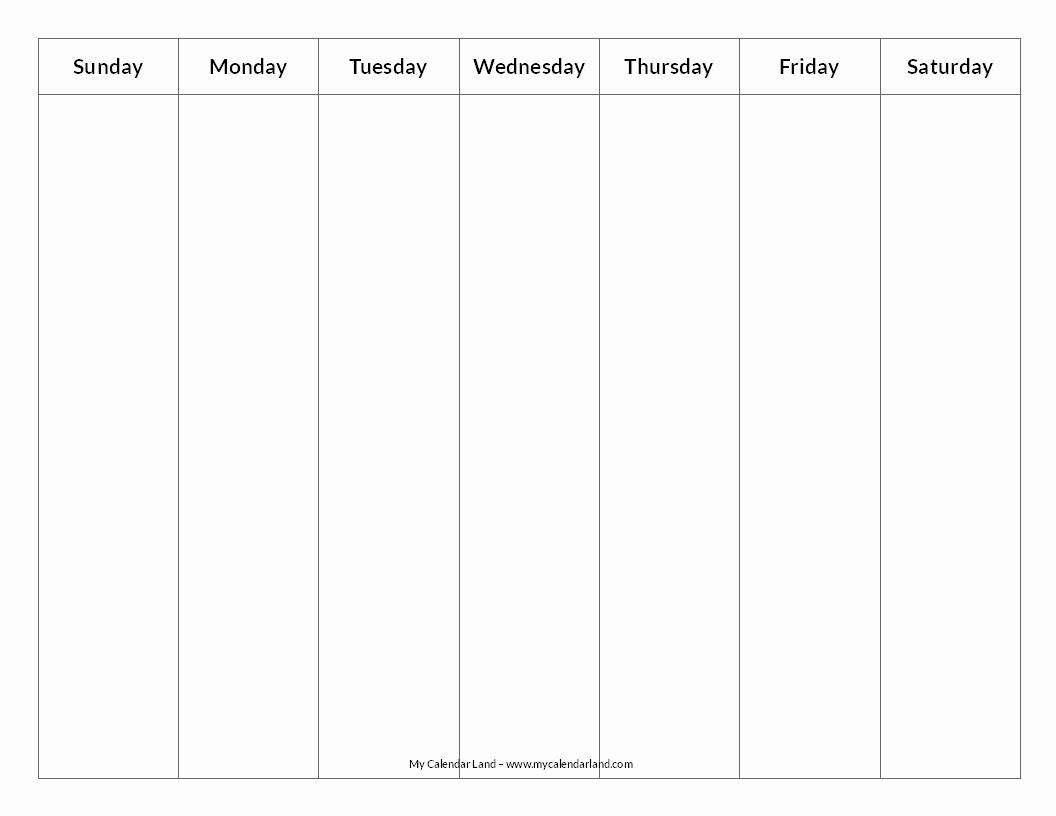 Blank One Week Calendar Inspirational Blank Calendar Printable My Calendar Land