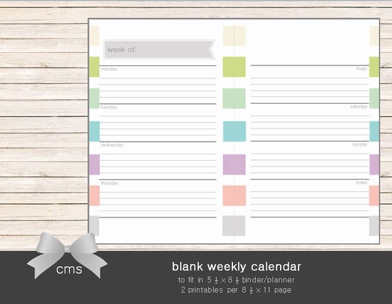 Blank One Week Calendar Lovely Weekly Calendar Blank Week Sheets Printable by Chaosmadesimple