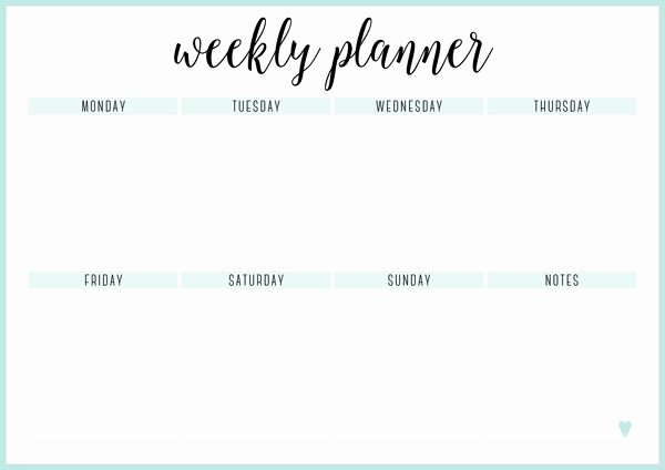 Blank One Week Calendar Luxury Free Printable Weekly Calendar Template