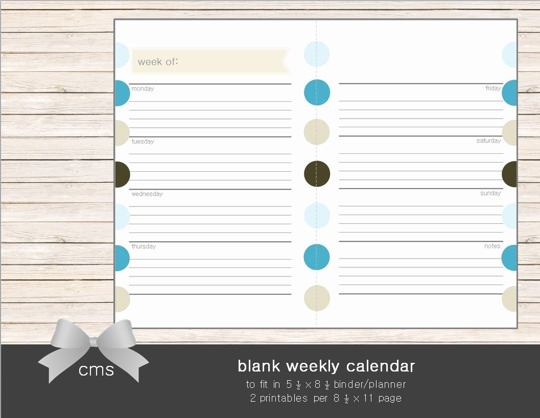 Blank One Week Calendar New Weekly Calendar Blank Week Sheets Printable by Chaosmadesimple