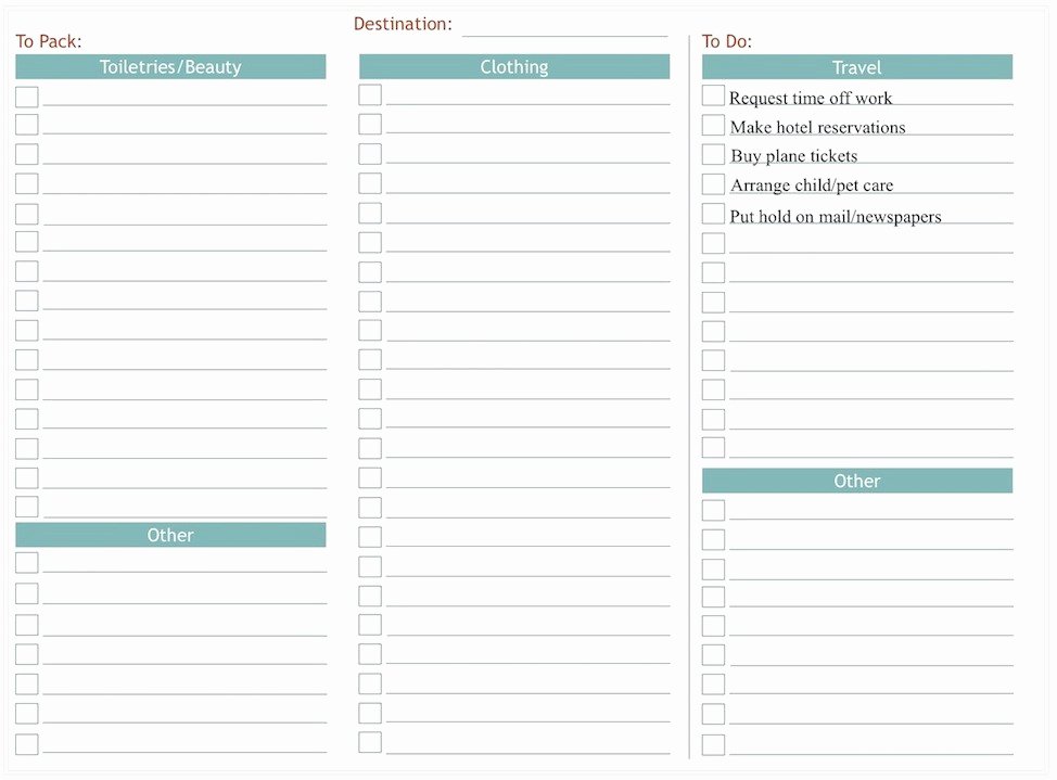 Blank Packing List Best Of 12 13 Holiday Packing List Template