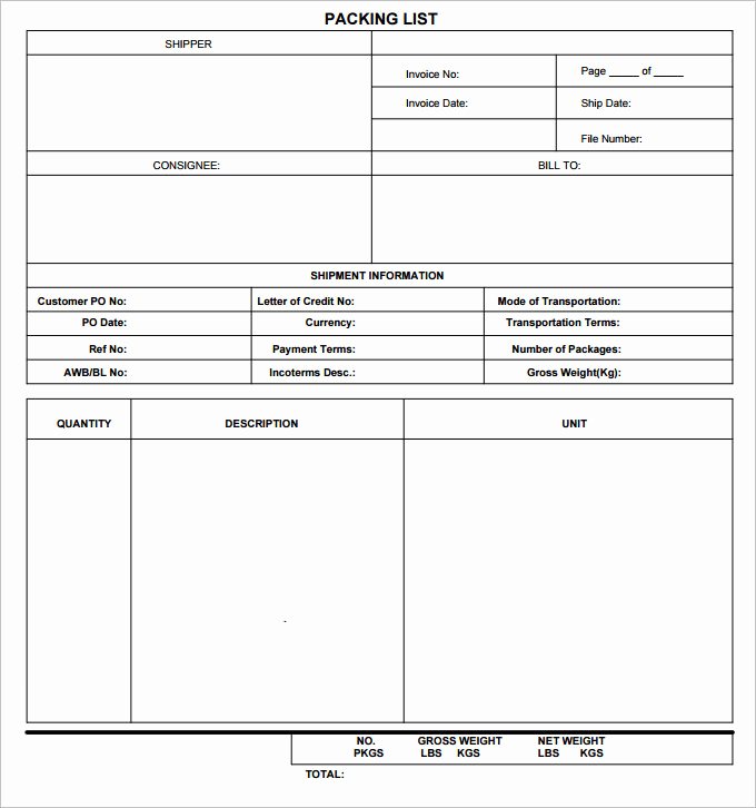 Blank Packing List Inspirational Vacation Packing List Template 5 Free Excel Pdf