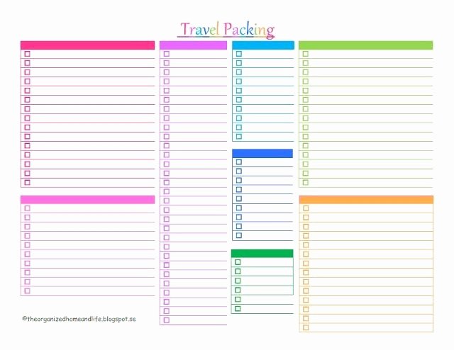 Blank Packing List Luxury Blank Packing Checklist