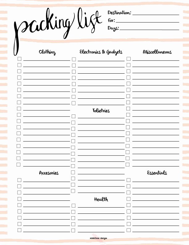 Blank Packing List Luxury Free Printable Packing List Moo S Musingmoo S Musing