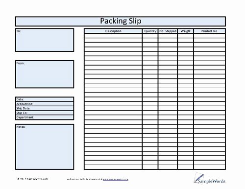 Blank Packing List New Packing Slip Template Excel Blank Shipping form
