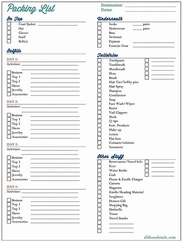 Blank Packing List Template Beautiful 6 Packing List Templates formats Examples In Word Excel