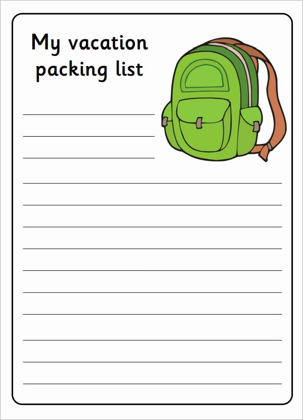 Blank Packing List Template Best Of 7 Packing List Templates