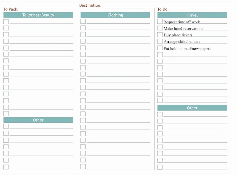 Blank Packing List Template Elegant 12 13 Holiday Packing List Template