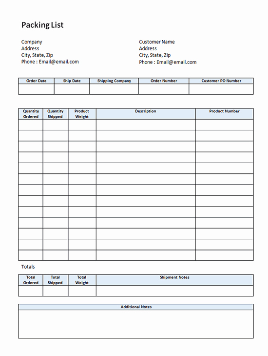 Blank Packing List Template Elegant Blank Packing List Template Download In Microsoft Word