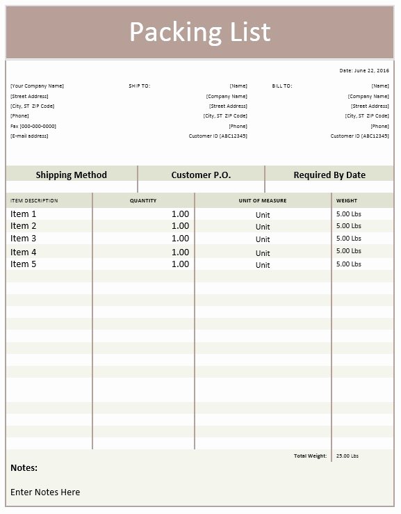 Blank Packing List Template Luxury Packing List Template – Microsoft Word Templates