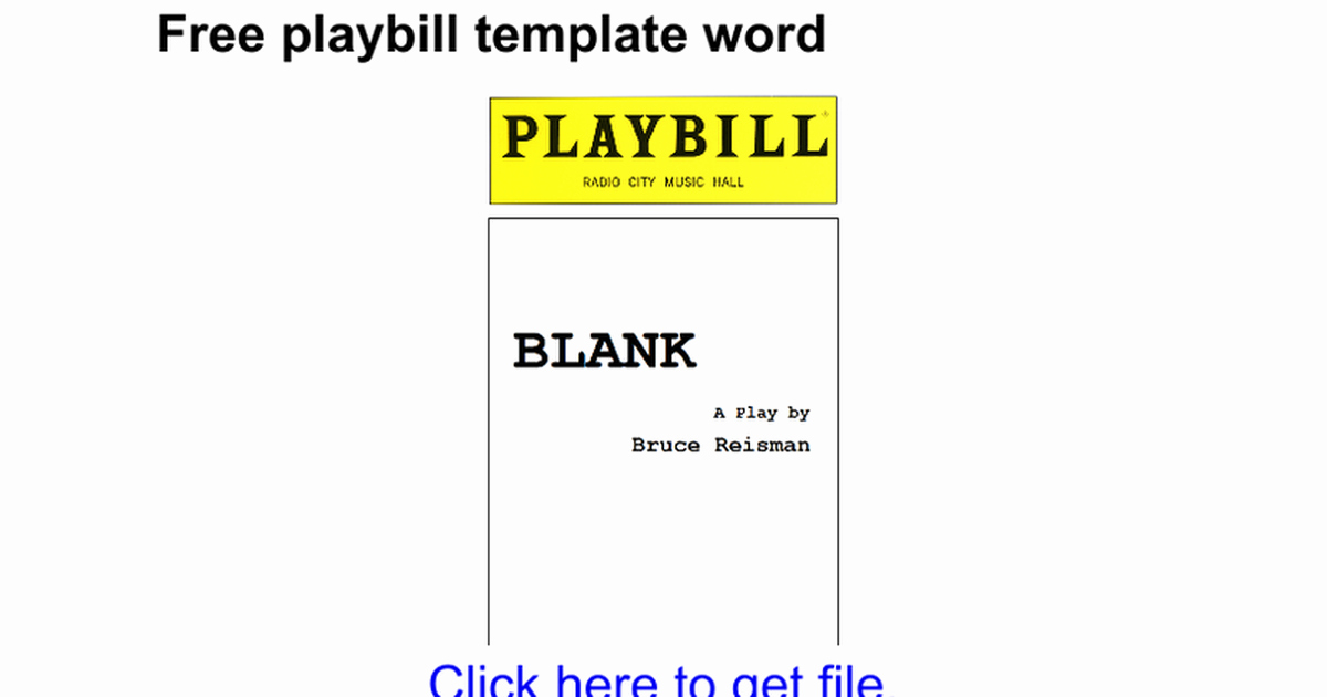Blank Playbill Template Elegant Playbill