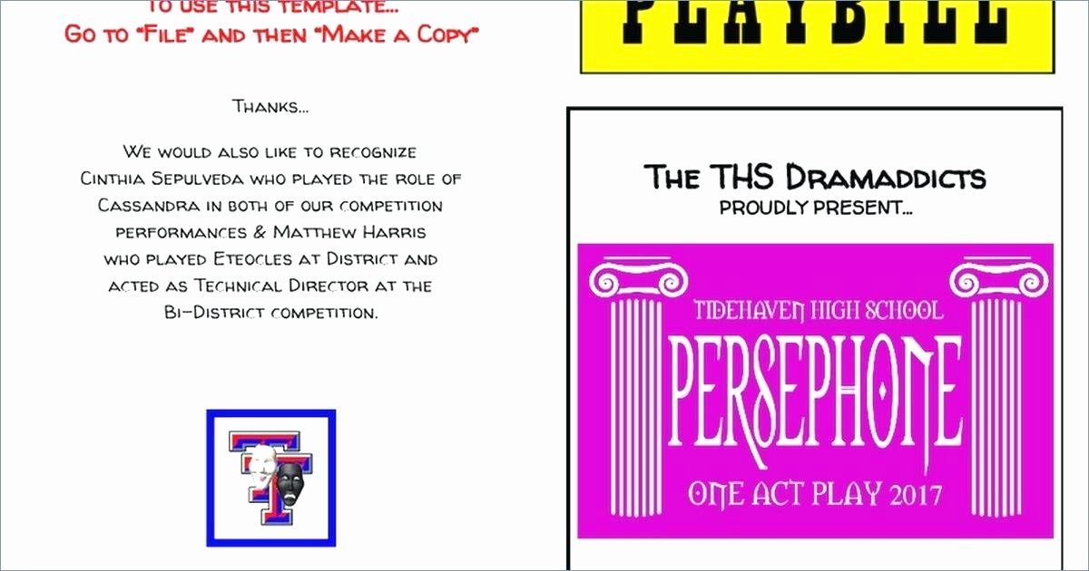 Blank Playbill Template Unique Playbill Size – theblogger
