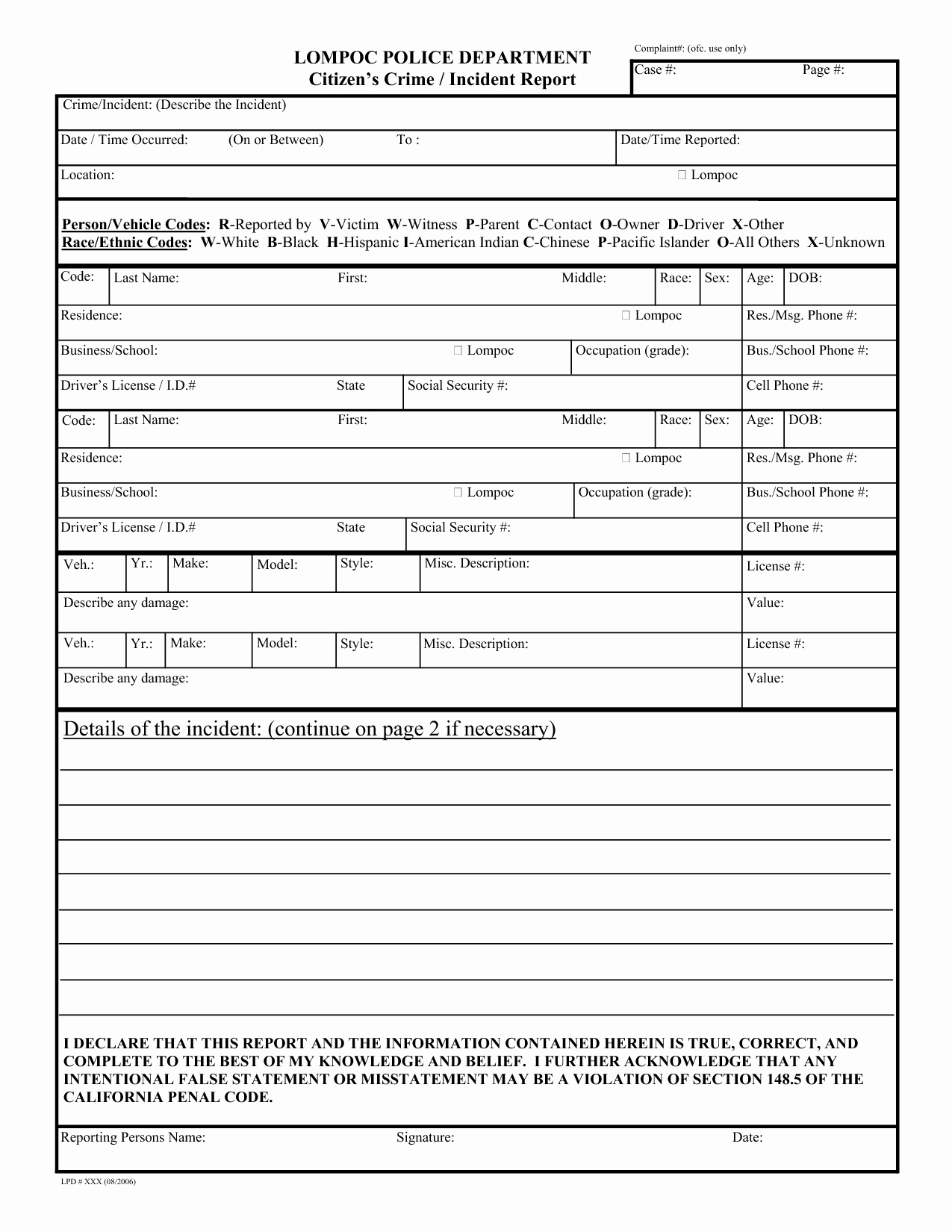 Blank Police Report Template Elegant Best S Of Police Report Template Word Police Report