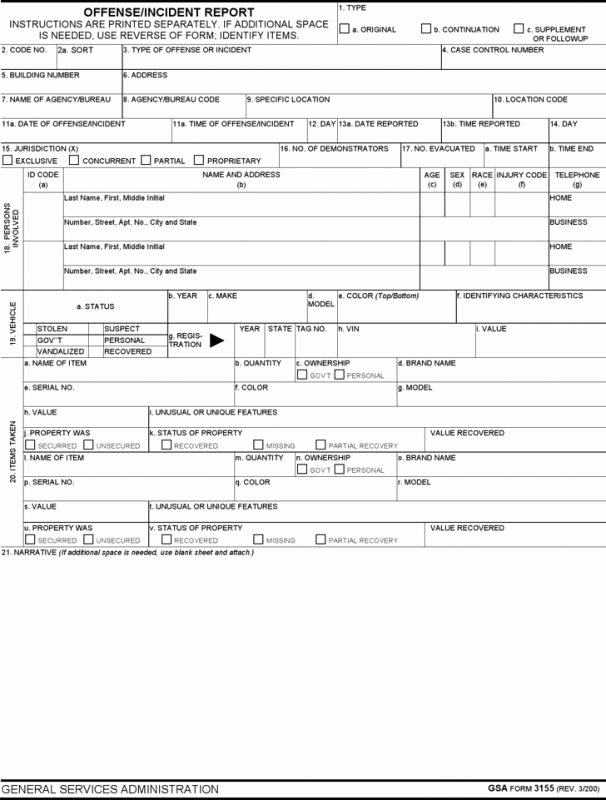 Blank Police Report Template Fresh Police Report Template