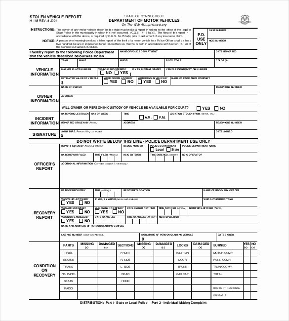 Blank Police Report Template New Police Report Template