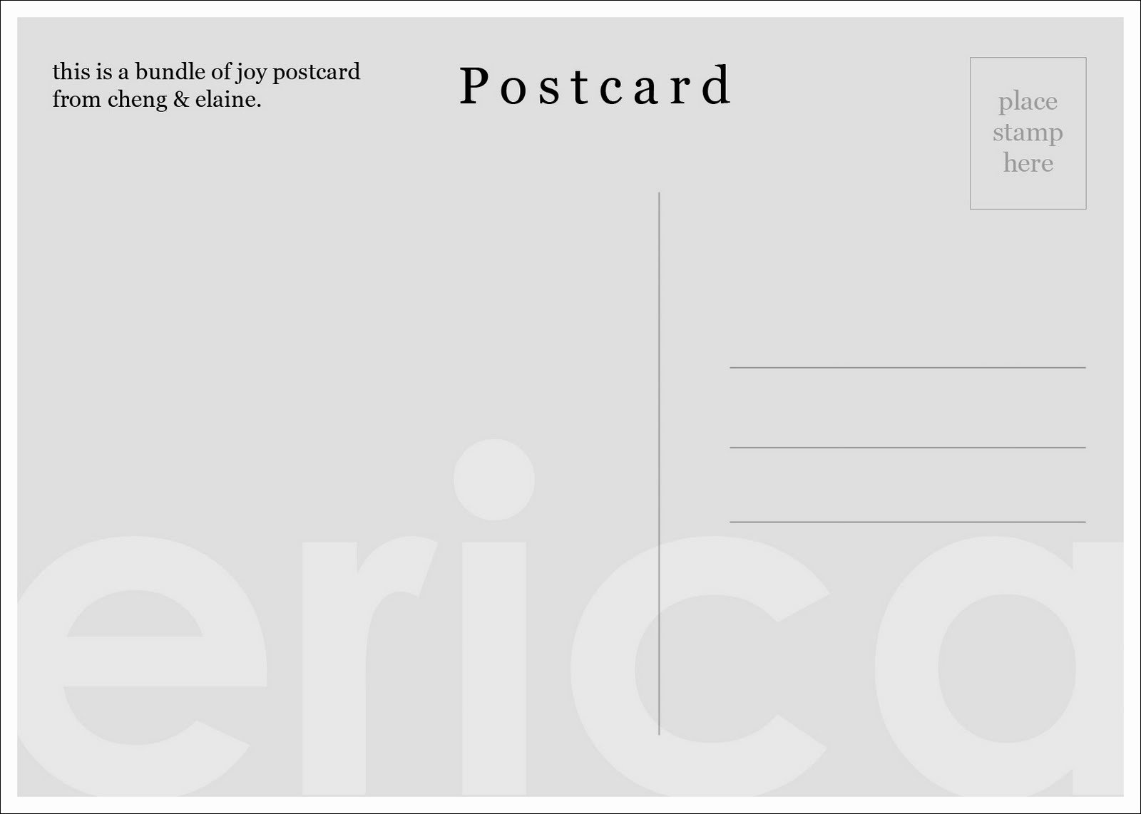 Blank Postcard Template Elegant Template 8387