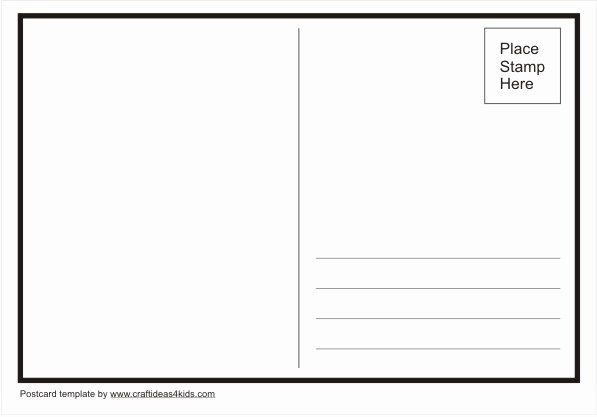 Blank Postcard Template Inspirational Postcard Template – Craft Ideas for Kids