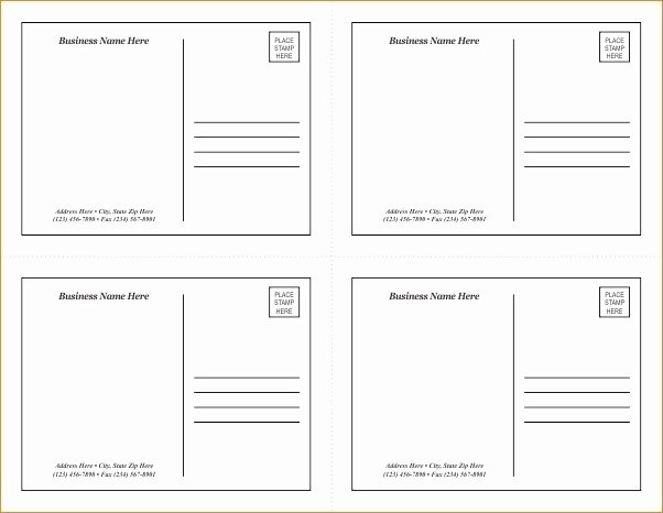 Blank Postcard Template New Avery Postcard Template Dealupapp