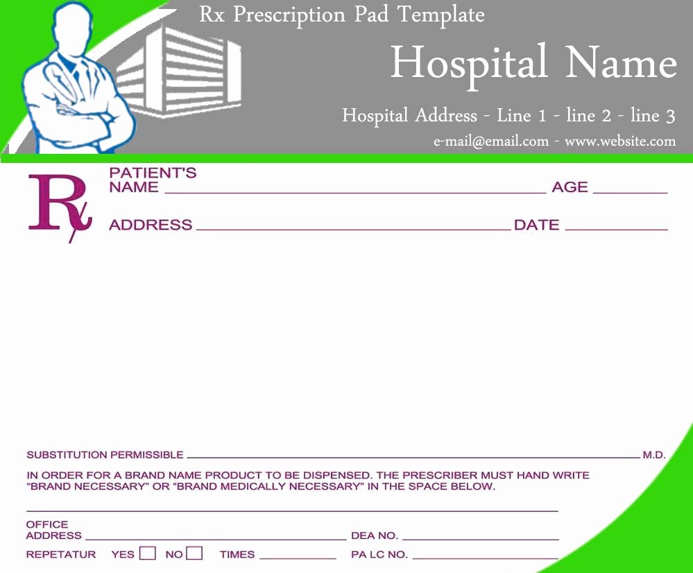 Blank Prescription Pad Template Awesome Blank Prescription Pad Image Sample