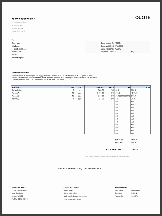 Blank Quote Template Lovely Blank Quotation Template Quote form Template Templates Data