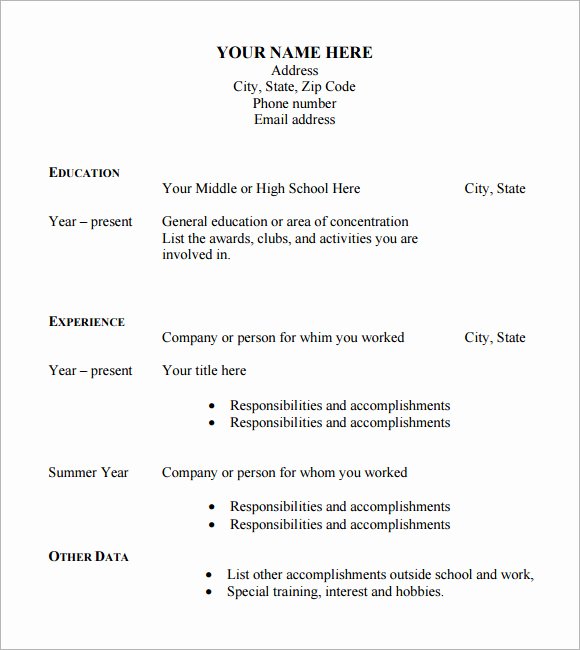 Blank Resume Template Pdf Awesome Sample Blank Cv 6 Documents In Pdf Word