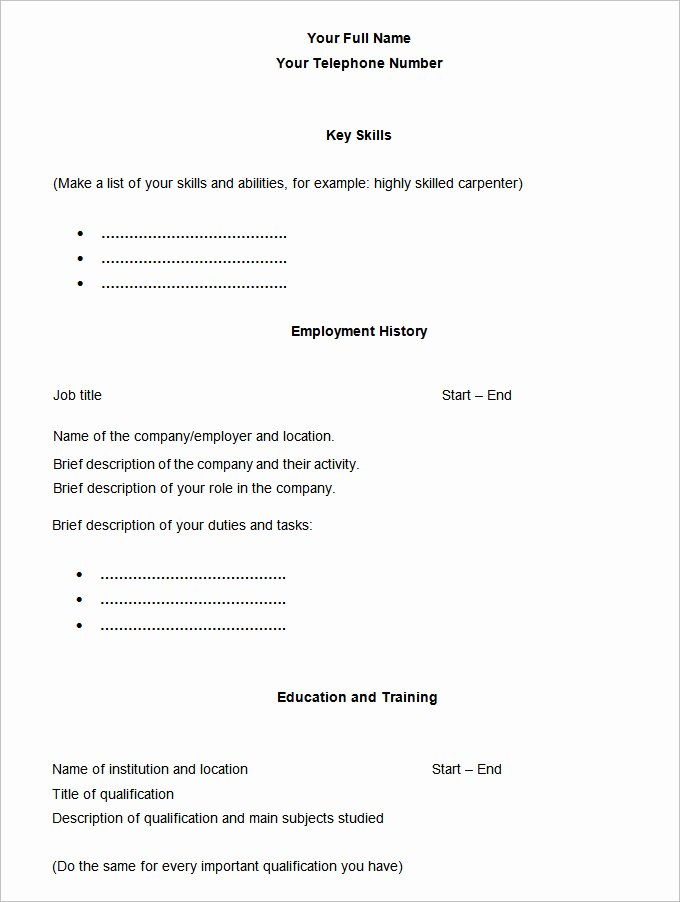 Blank Resume Template Pdf Best Of 46 Blank Resume Templates Doc Pdf