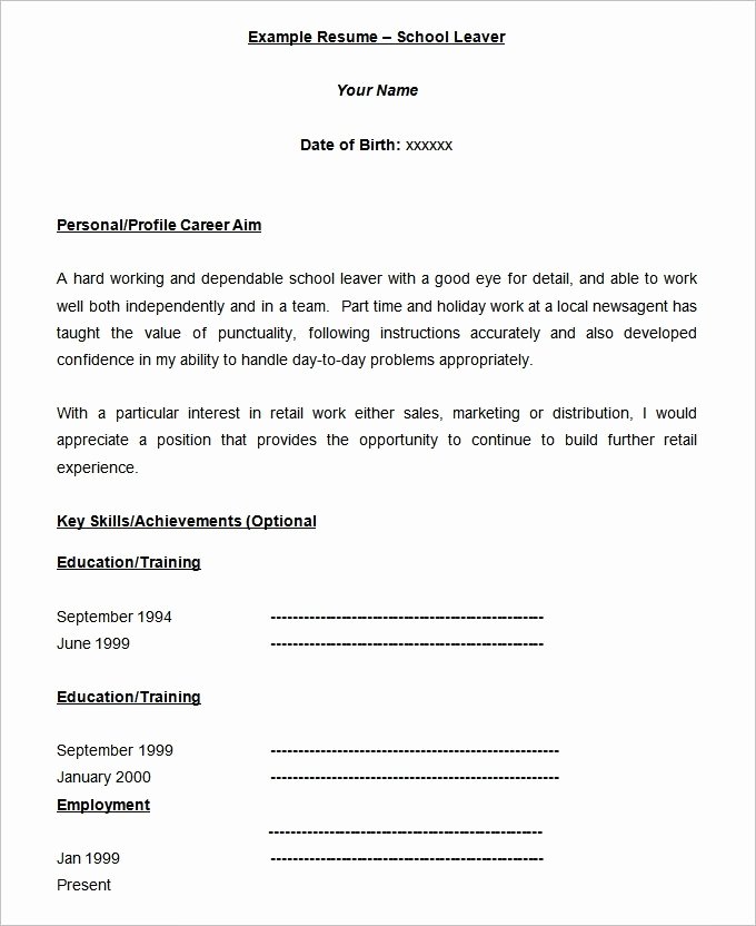 Blank Resume Template Pdf Best Of Blank Job Resume Template