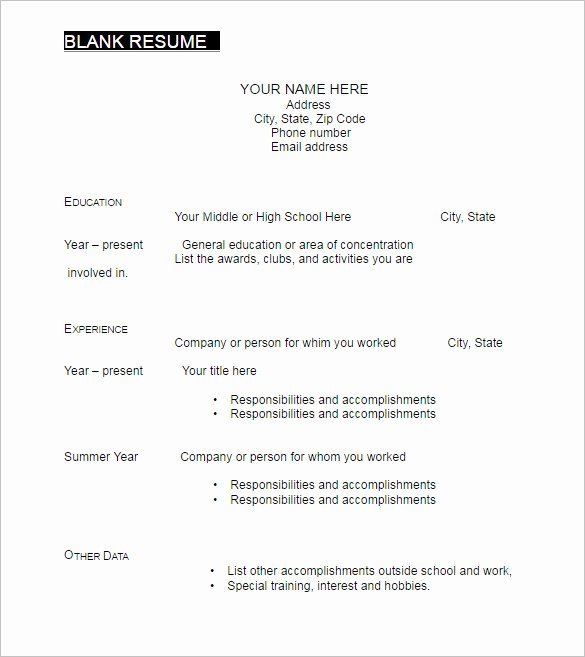 Blank Resume Template Pdf Lovely 22 Blank Resume Templates Free Pdf Word Documents