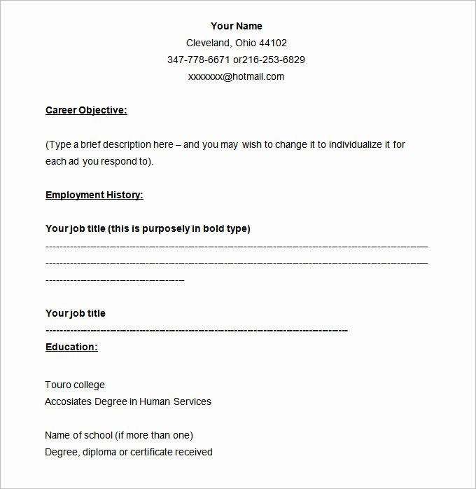 Blank Resume Template Pdf Luxury 46 Blank Resume Templates Doc Pdf